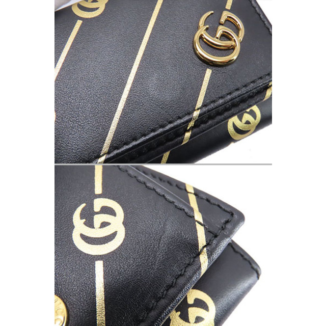 Gucci - 超美品 グッチ ストライプ 三つ折り財布 コンパクト財布 ミニ
