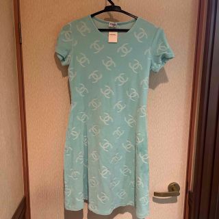 新品タグ付き CHANEL 96P ヴィンテージ ベロアワンピース ココ
