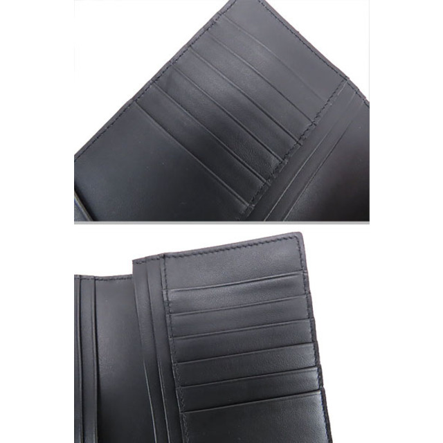 未使用 フェンディ メタルロゴ レザー コンチネンタルウォレット 二つ折り長財布 ブラック カーフレザー 7M0186