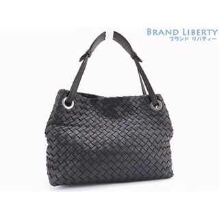 ボッテガヴェネタ(Bottega Veneta)の美品 ボッテガ ヴェネタ イントレチャート スモール ガルダバッグ ショルダートートバッグ ハンドバック ブラック 405071 590734(ハンドバッグ)