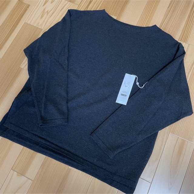 トップスCOMOLI 22SS ウール和紙ボートネックニット CHARCOAL