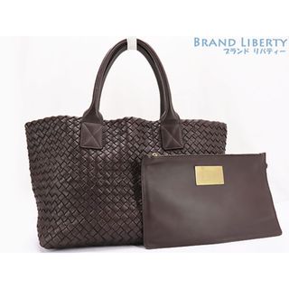 ボッテガヴェネタ(Bottega Veneta)の超美品 ボッテガ ヴェネタ イントレチャート カバPM 250個限定 トートバッグ ショルダーバッグ エバノ ダークブラウン ラムレザー(トートバッグ)