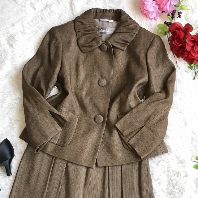 美品 MaxMara マックスマーラ スカートスーツ Aライン セレモニー