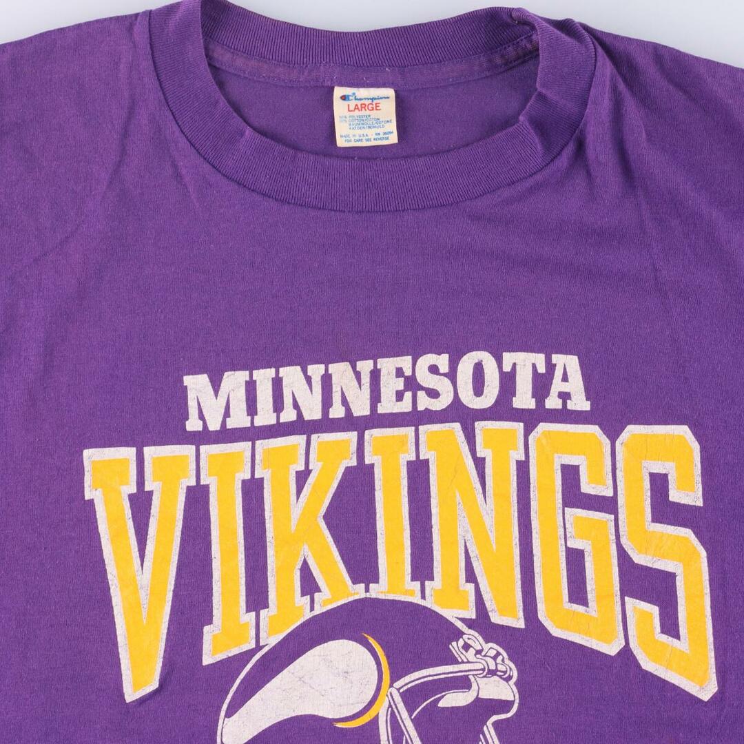 80年代 チャンピオン Champion トリコタグ NFL MINNESOTA VIKINGS ミネソタバイキングス プリントTシャツ USA製 メンズS ヴィンテージ /eaa319867