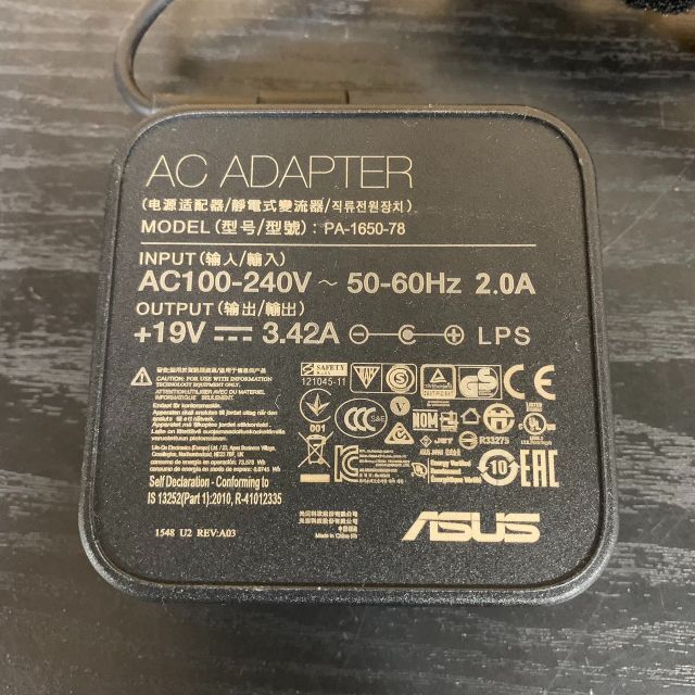 ASUS(エイスース)のASUS 純正 ACアダプター PA-1650-78 19V 3.42A スマホ/家電/カメラのPC/タブレット(PCパーツ)の商品写真