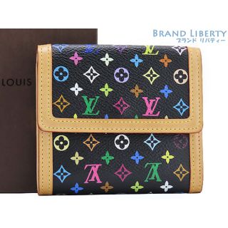 ルイヴィトン(LOUIS VUITTON)の美品 ルイヴィトン モノグラムマルチカラー ポルトモネ ビエカルト クレディ Wホック財布 両面財布 コンパクト財布 ノワール M92984(財布)