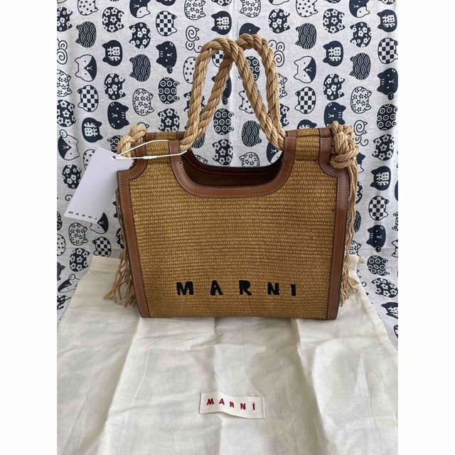 MARNI ラフィア カゴバッグ バーラップ トートバッグ | myglobaltax.com