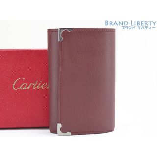 カルティエ(Cartier)の新品同様 カルティエ カボション 6連 キーケース キーリング キーホルダー ボルドー カーフレザー L3000578(キーケース)