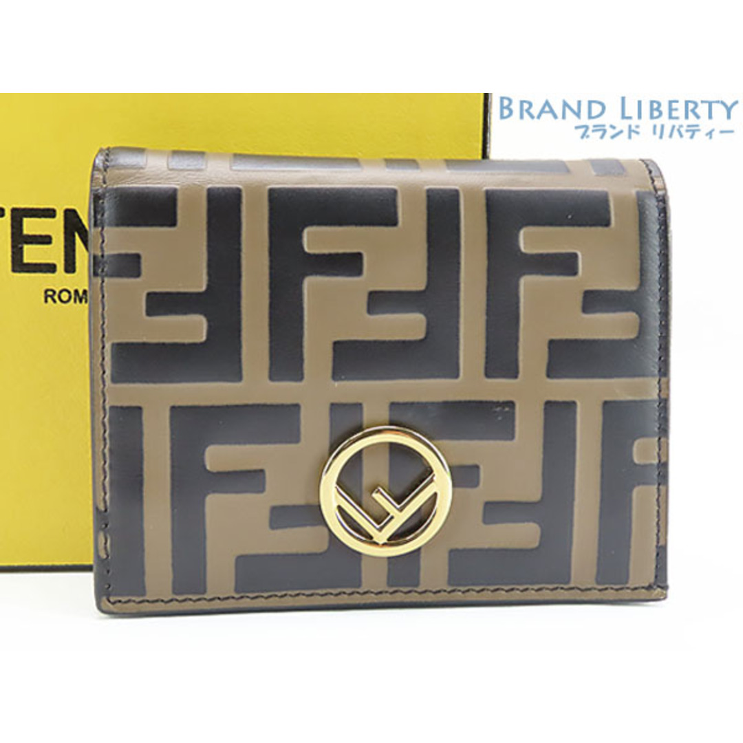 【極美品】FENDI フェンディ エフイズ コンパクト ブラック ベージュ