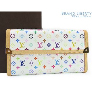 ルイヴィトン(LOUIS VUITTON)のほぼ新品 ルイヴィトン モノグラムマルチカラー ポルトトレゾール インターナショナル 三つ折り長財布 ブロン M92659(財布)