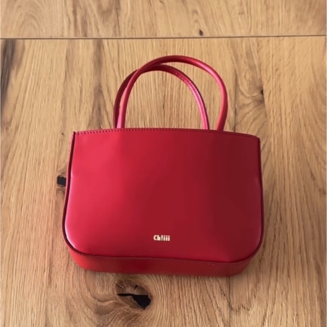 新品未使用 ch!iii チーバッグ　Small Tote  red 赤13cm内側ポケット