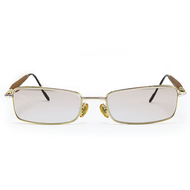 激レア美品 カルティエ ヴィンテージ ウッドテンプル メガネ 眼鏡 フレーム サングラス アイウェア ゴールド シルバー ブラウン 2
