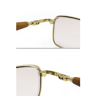 激レア美品 カルティエ ヴィンテージ ウッドテンプル メガネ 眼鏡 フレーム サングラス アイウェア ゴールド シルバー ブラウン
