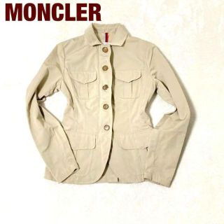 モンクレール(MONCLER)のモンクレール　ミリタリージャケット　ベージュ　0　美品　ジップアップ　長袖(ミリタリージャケット)