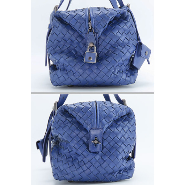 Bottega Veneta(ボッテガヴェネタ)の超美品 ボッテガ ヴェネタ イントレチャート モンテーニュ ミニボストンバッグ ハンドバッグ ショルダーバッグ ネイビー レディースのバッグ(ボストンバッグ)の商品写真