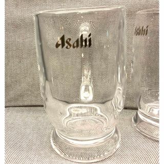 アサヒ(アサヒ)の5B393 アサヒビール　一個　足つき丸いデザイン　ジョッキ　410ml  3個(アルコールグッズ)