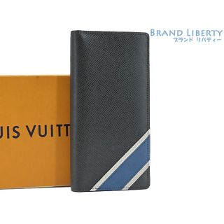 ルイヴィトン(LOUIS VUITTON)の未使用 ルイヴィトン タイガ ポルトフォイユ ブラザ ストライプ アニメーション 二つ折り長財布 アルドワーズ ブラック M64012(長財布)