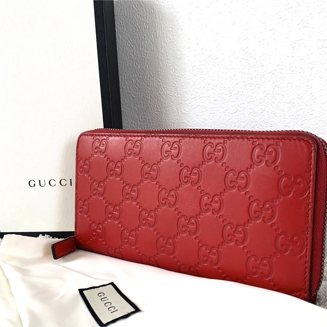 シーリングライト 美品✨グッチ シマレザー GG柄 長財布 ラウンド