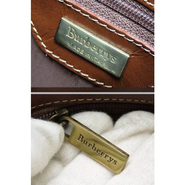 BURBERRY(バーバリー)の美品 バーバリー ヴィンテージ ヘイマーケットチェック トートバッグ ハンドバッグ ショルダーバッグ ベージュ ブラウン レディースのバッグ(トートバッグ)の商品写真