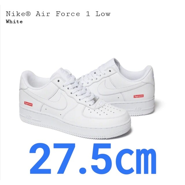 27.5 Supreme Nike Air Force 1 Low White