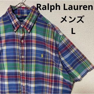 ラルフローレン(Ralph Lauren)のRalph Lauren ラルフローレン　チェックシャツ　半袖　メンズ L(シャツ)