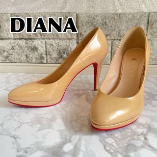 ダイアナ(DIANA)のダイアナ 美品 ハイヒール パンプス エナメル レッドソール ベージュ 23.5(ハイヒール/パンプス)