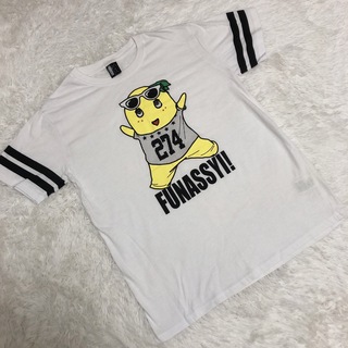 美品　ふなっしー　半袖Tシャツ　L　ロゴ ゆるキャラ ご当地 梨 キャラTシャツ(Tシャツ/カットソー(半袖/袖なし))