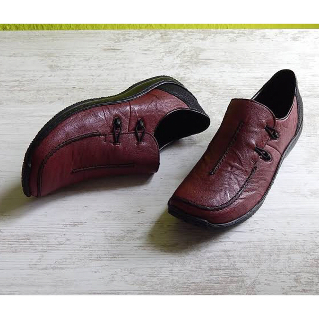Rieker （リーカー）ドイツ　革靴　ワインレッド レディースの靴/シューズ(ローファー/革靴)の商品写真