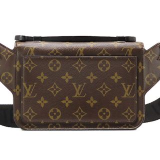 LOUIS VUITTON ルイ ヴィトン  Sロック スリングバック ウエストバッグ M45864 モノグラムキャンバス レザー  ブラウン ネオンイエロー ブラック ボディバッグ ベルトバッグ ビトン 【本物保証】