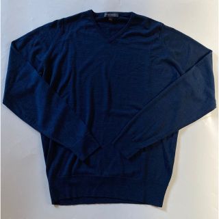 本物ジョーンスメドレーJOHN SMEDLEYVネックニット半袖Tシャツ青S