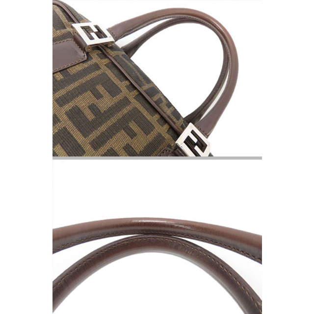 FENDI(フェンディ)の美品 フェンディ ヴィンテージ ズッカ 2WAY ハンドバッグ ショルダーバッグ ダークブラウン ブラック キャンバス レザー レディースのバッグ(その他)の商品写真