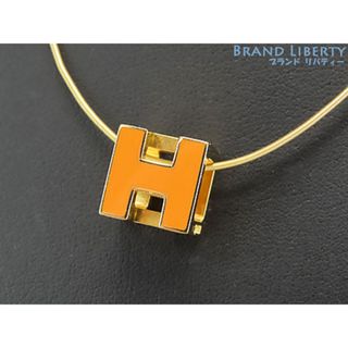 エルメス(Hermes)の美品 エルメス カージュアッシュ Ｈキューブ ネックレス ペンダント チョーカー オレンジ ゴールド (ネックレス)