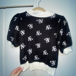 グレイル(GRL)のGRL 半袖ニット 総柄 グレイル(Tシャツ(半袖/袖なし))