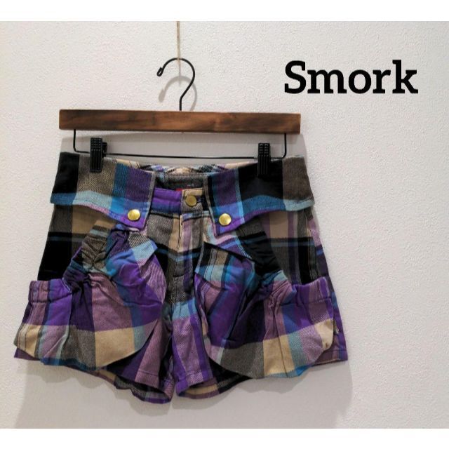 Smork(スモーク)のスモーク smork チェック ショートパンツ レディース コットン ひざ上丈 レディースのパンツ(ショートパンツ)の商品写真