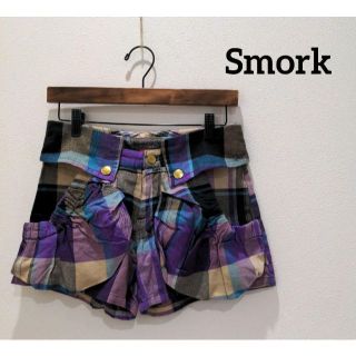 スモーク(Smork)のスモーク smork チェック ショートパンツ レディース コットン ひざ上丈(ショートパンツ)