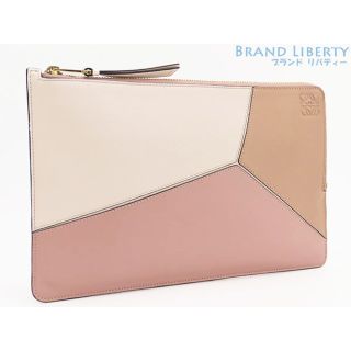 ロエベ(LOEWE)の新品同様 ロエベ パズル フラット ポーチ セカンドバッグ クラッチバッグ ハンドバッグ BLUSH MULTITONE ピンク カーフレザー(クラッチバッグ)