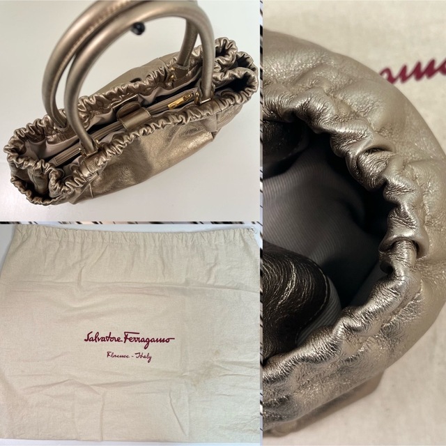 Salvatore Ferragamo(サルヴァトーレフェラガモ)のSalvatore Ferragamo ヴァラ トートバッグ　シャンパンゴールド レディースのバッグ(トートバッグ)の商品写真