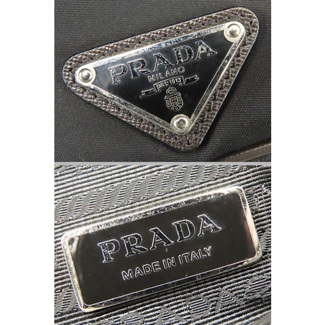 PRADA(プラダ)の美品 プラダ ナイロン 斜め掛けショルダーバッグ メッセンジャーバッグ NERO ブラック ダークブラウン 2VH797 メンズのバッグ(ショルダーバッグ)の商品写真