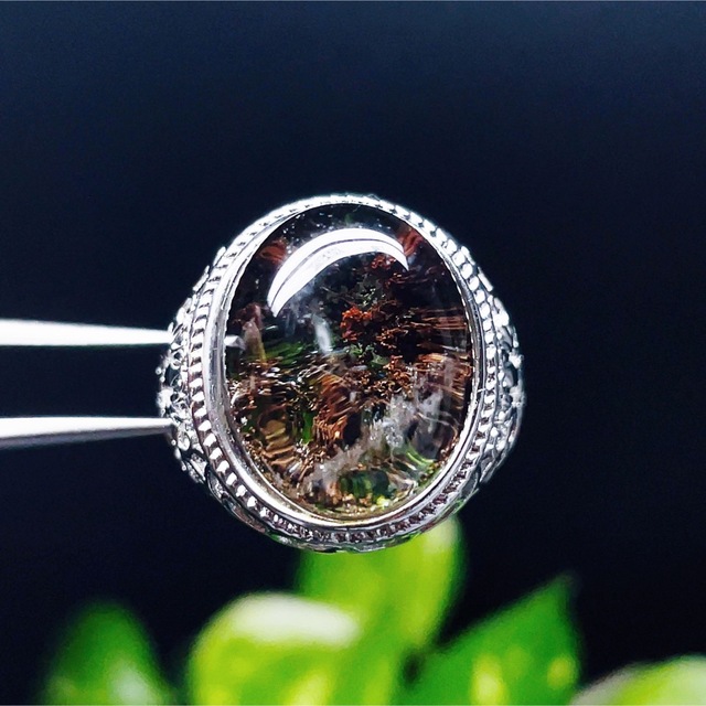 ガーデンクォーツ　リング　シルバーリング 指輪　天然石　水晶　W40