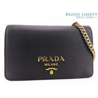 プラダ(PRADA)の美品 プラダ サフィアーノ 2WAY 斜め掛けショルダーバッグ クラッチバッグ セカンドバッグ パーティーバッグ フォンポーチ ブラック(その他)