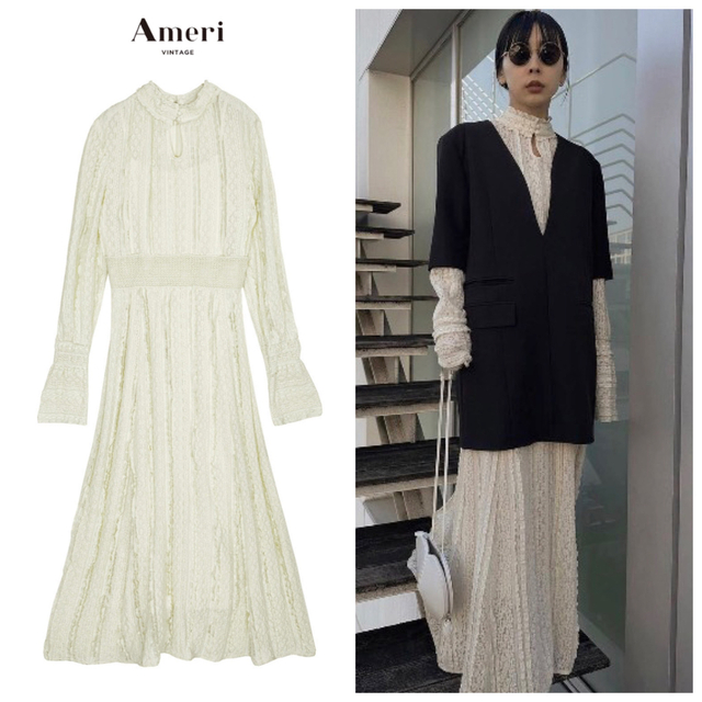 Ameri VINTAGE - 【Ameri VINTAGE】VINTAGE LIKE LACE DRESSの通販 by みらい's shop