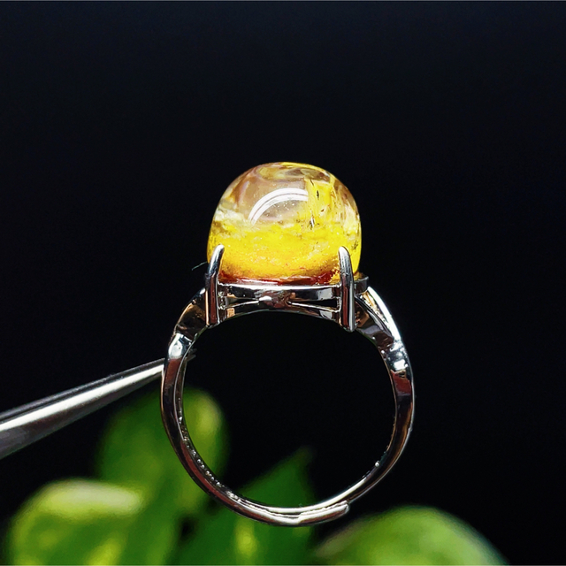 ガーデンクォーツ　リング　シルバーリング 指輪　天然石　水晶　W43