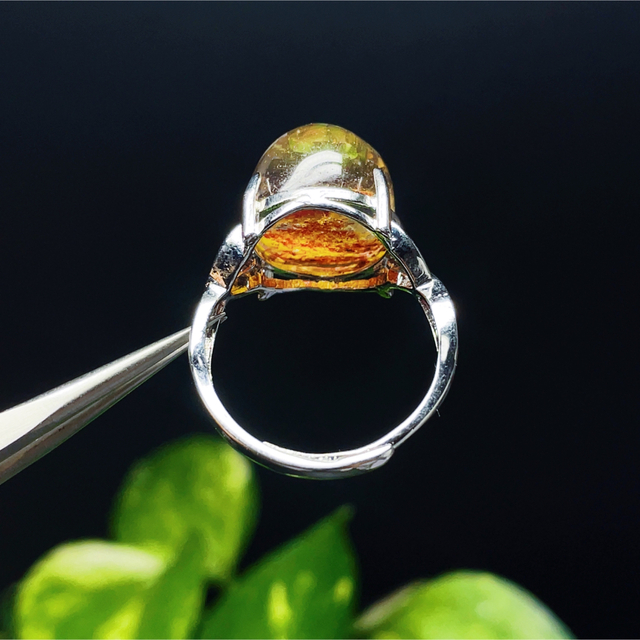 ガーデンクォーツ　リング　シルバーリング 指輪　天然石　水晶　W43 5