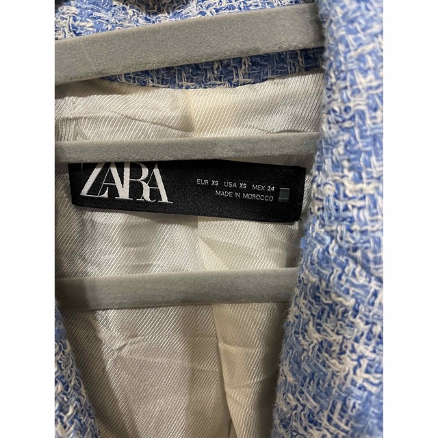 ZARA ツイード　ジャケット　青　水色　値下げ