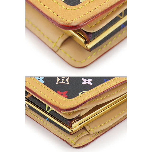 LOUIS VUITTON(ルイヴィトン)の超美品 ルイヴィトン モノグラムマルチカラー ポルトモネ ビエ ヴィエノワ 二つ折りがま口財布 コンパクト財布 ノワール ブラック レディースのファッション小物(財布)の商品写真