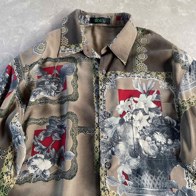 【希少】 used 柄シャツ メンズ 総柄 レトロ vintage