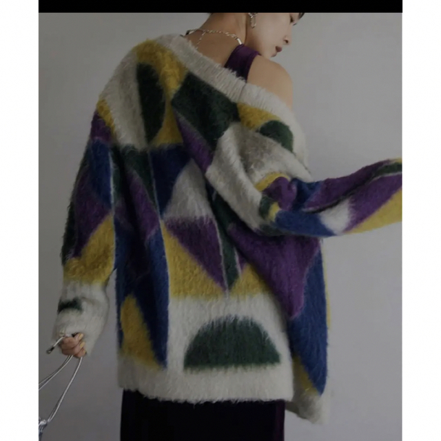 ameri COLOR BLOCK OVER KNIT CARDIGAN 2