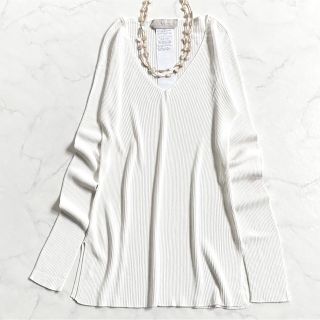 エスマックスマーラ('S Max Mara)の美品☆マックスマーラ Vネック リブ プルオーバー ニット アイボリー M(ニット/セーター)