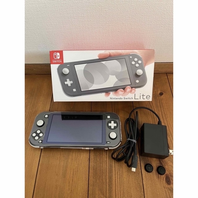 Switch Lite スイッチ ライト 本体 純正充電器 グレー ハードカバー | フリマアプリ ラクマ