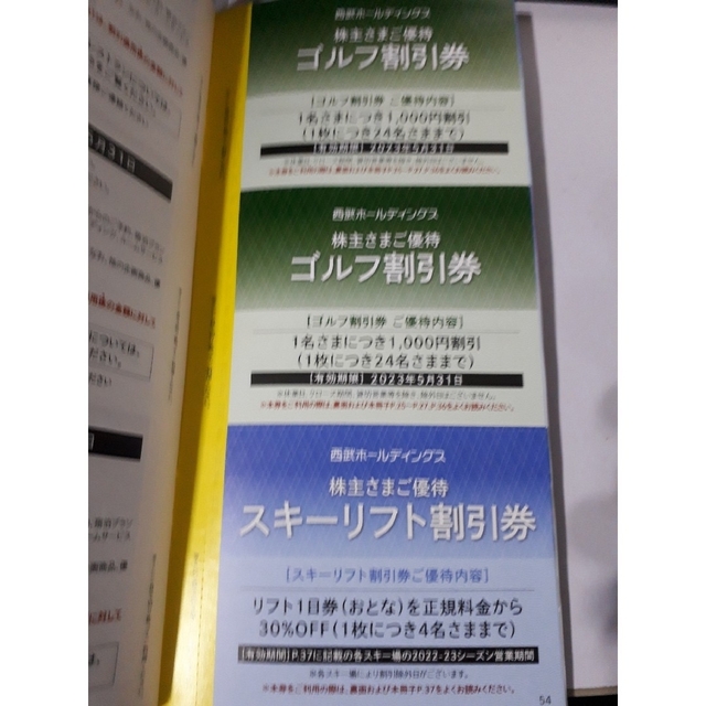 西武ホールディングス　株主さまご優待共通割引券10枚ほか